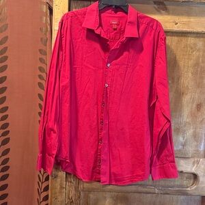 Alfani Men's Bright Red Casual Button-Down Shirt